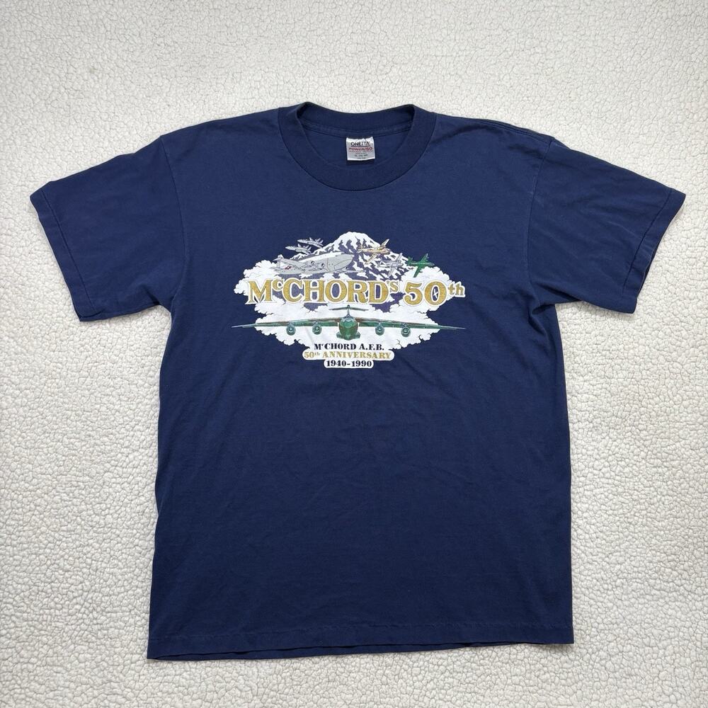 Vintage McChord Air Force Base 50th Anniversary Military Graphic T-shirt 90s AFB